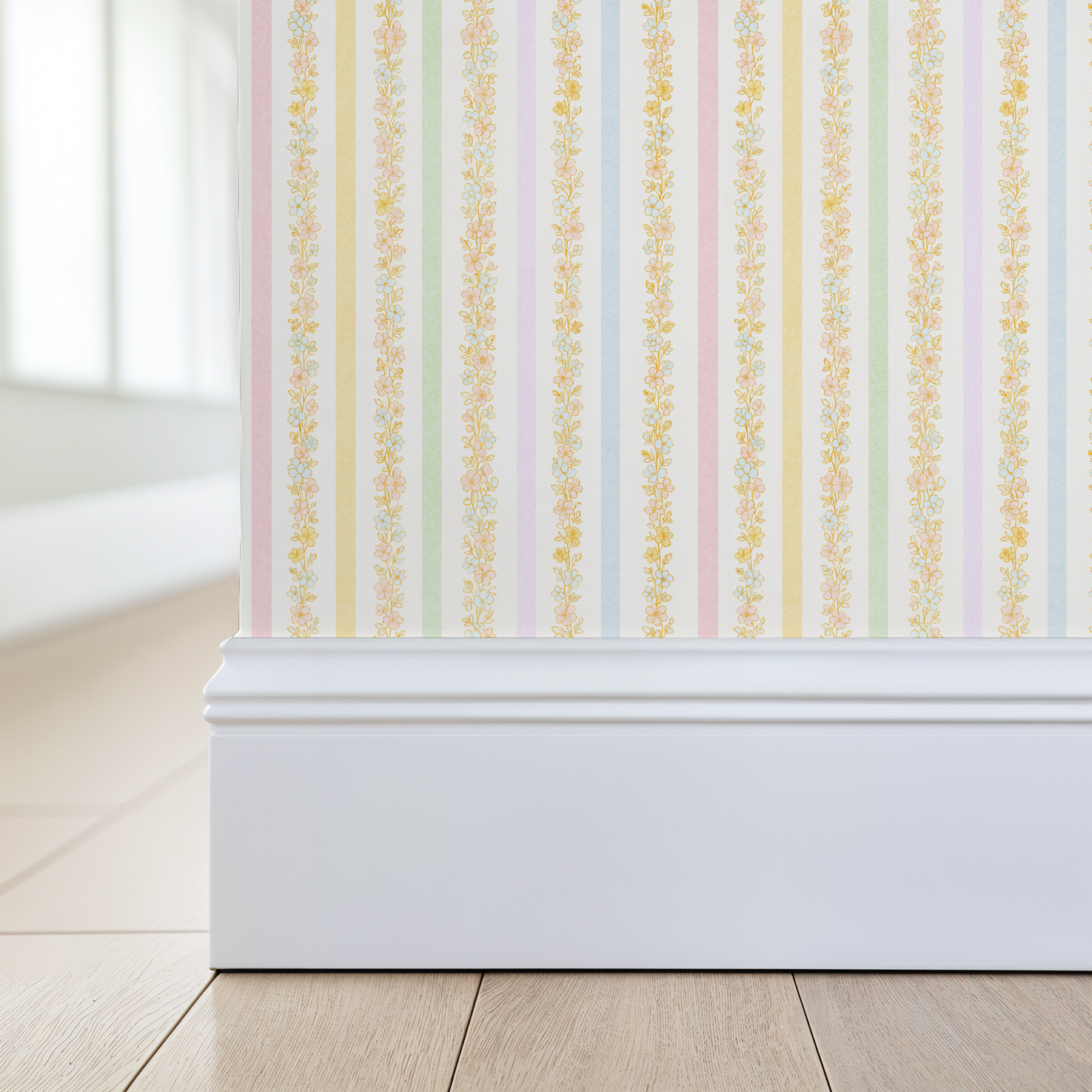 Garden Row Stripe (Small) Wallpaper