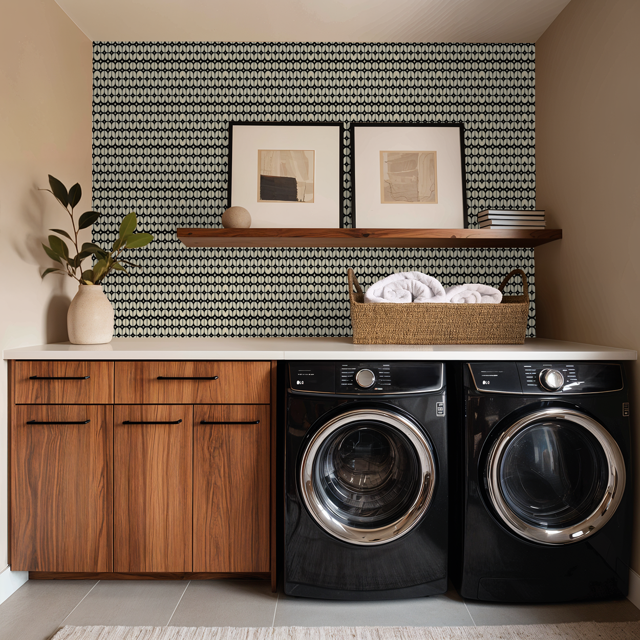 Eclipse Tile Wallpaper - 6 FT H X 30 FT W Traditional
