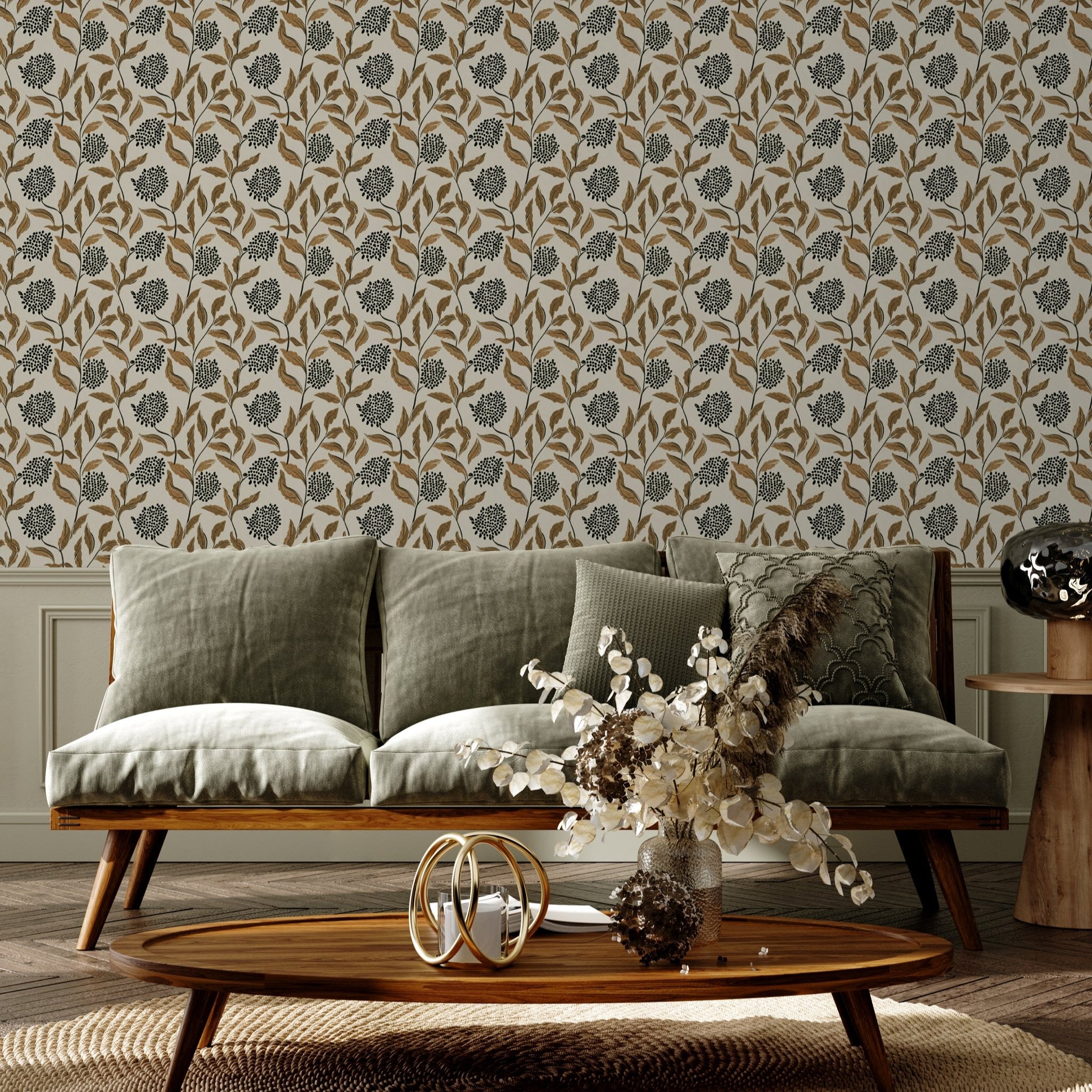 Peaceful Botanical Wallpaper - 4 FT H X 13 FT W Peel and Stick