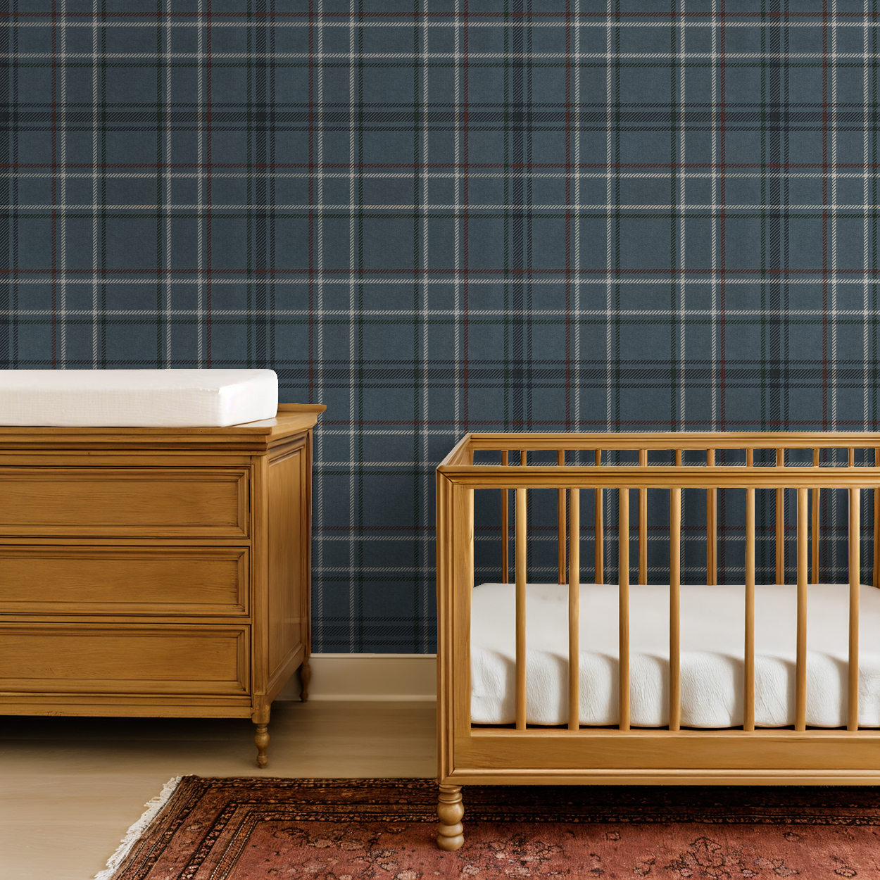 French Plaid Wallpaper