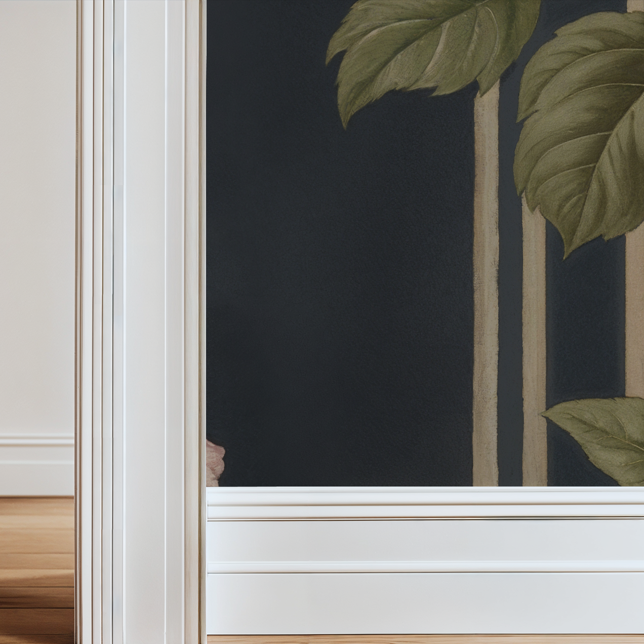 Midnight Rose Stripe Wallpaper