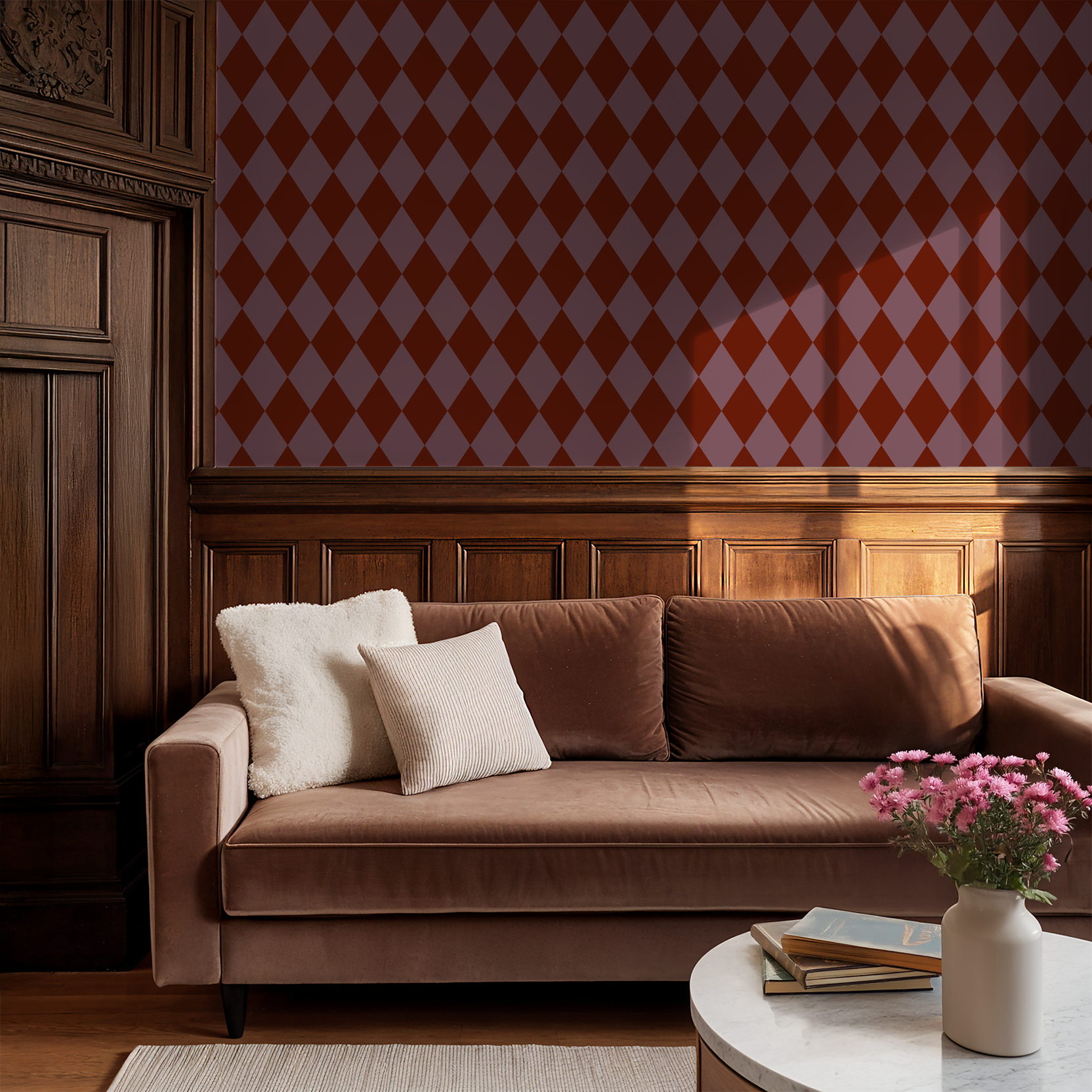 Harlequin (Burgundy) Wallpaper