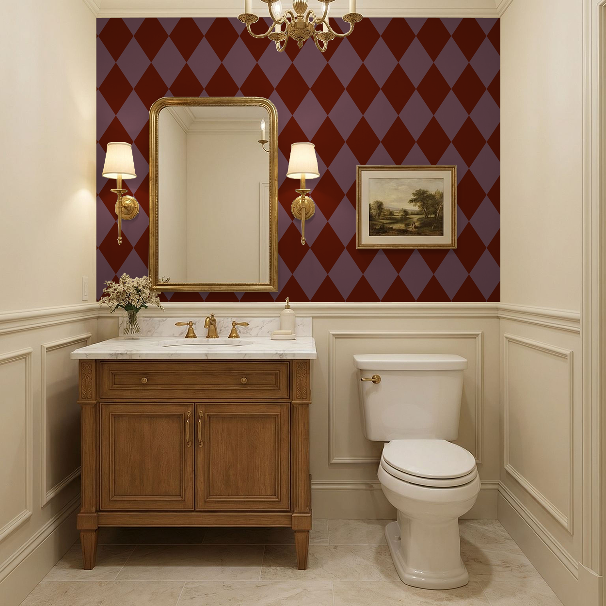 Harlequin (Burgundy) Wallpaper