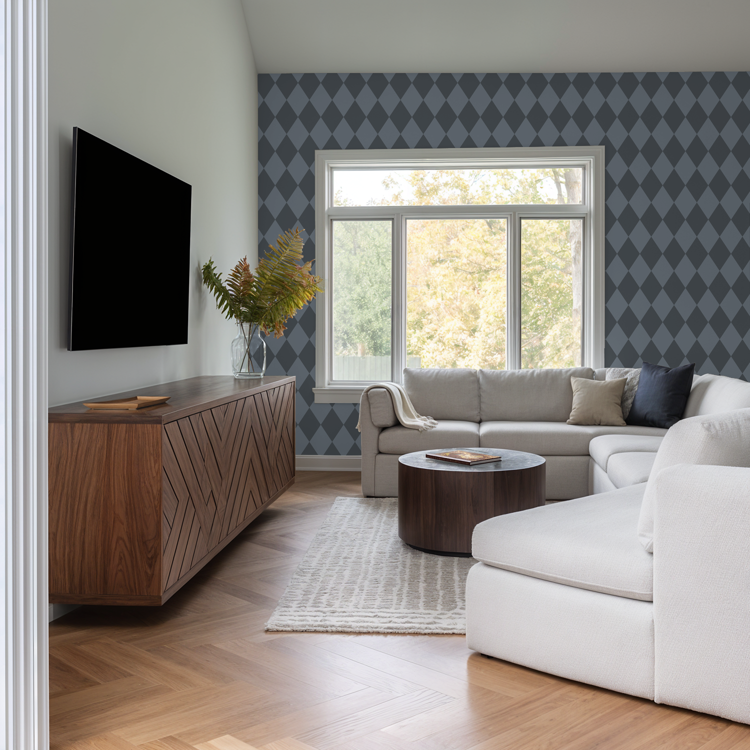 Harlequin (Dusty Blue) Wallpaper