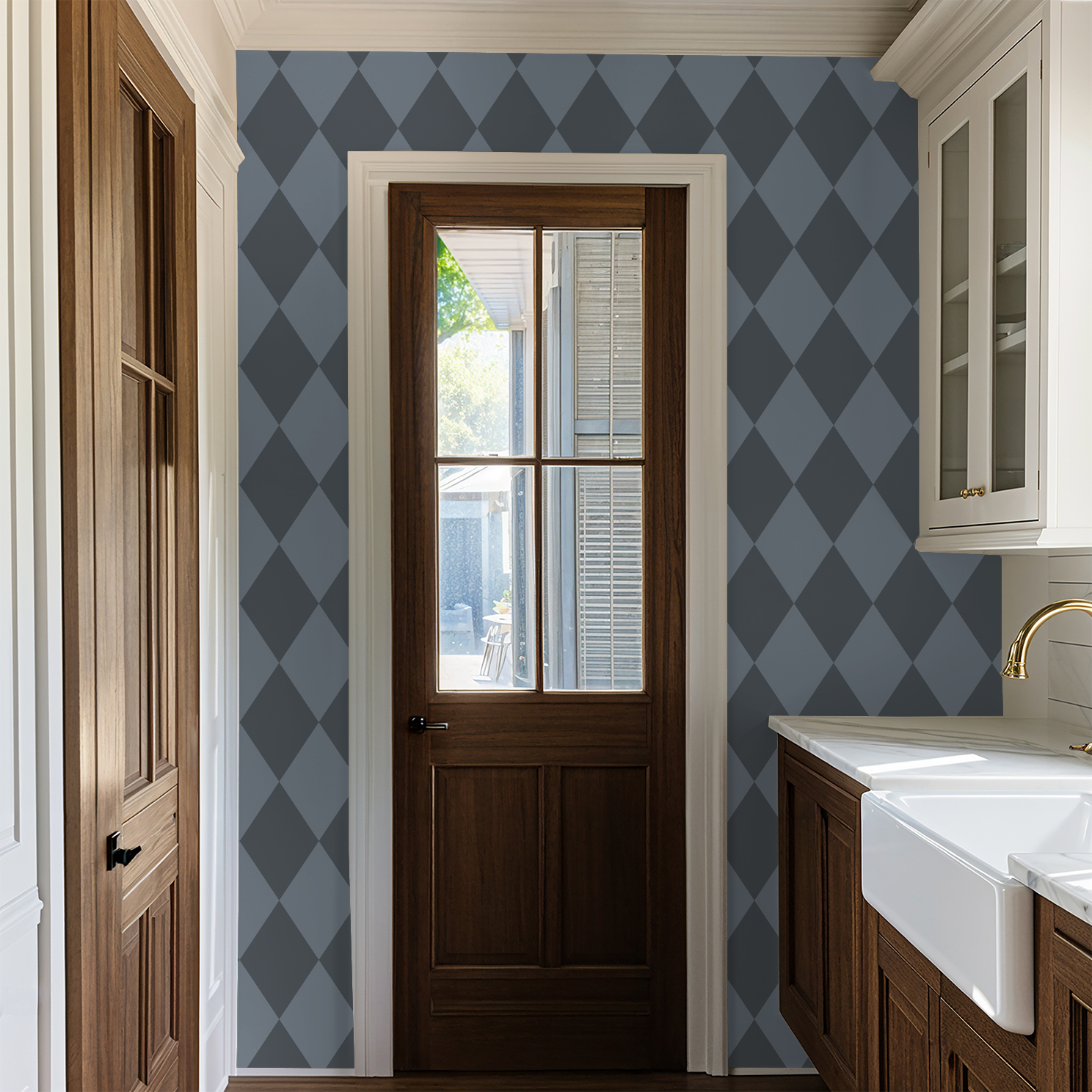 Harlequin (Dusty Blue) Wallpaper