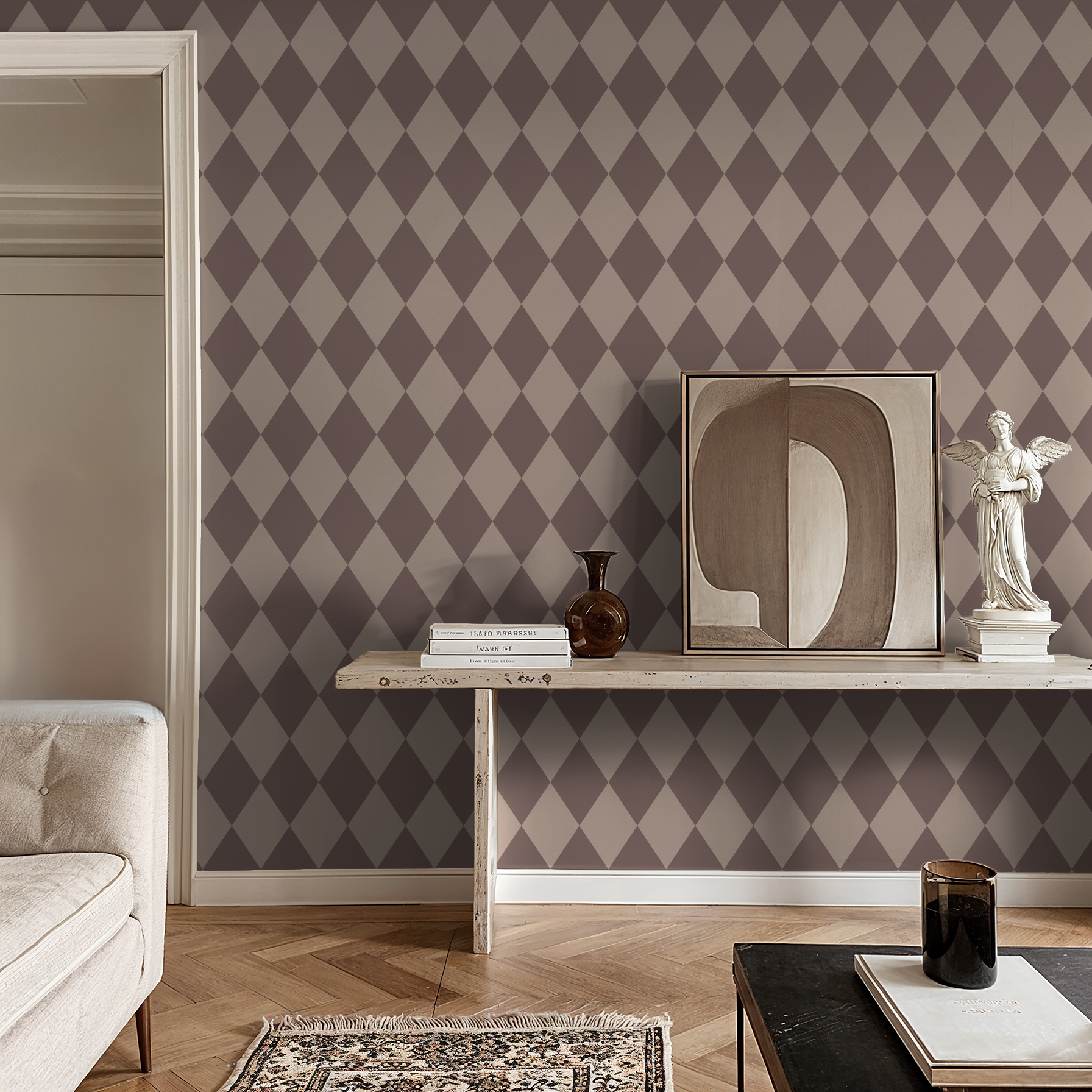 Harlequin (Mauve) Wallpaper