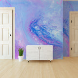 "Vibrant Malibu Wallpaper by Wall Blush in living room setting, with focus on colorful wall decor."