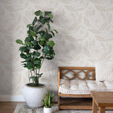 "Dulcia Wallpaper by Wall Blush in cozy living room setting, highlighting elegant floral design focus."