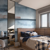 "Monterey Wallpaper by Wall Blush showcased in a modern, cozy bedroom highlighting elegant wall decor."