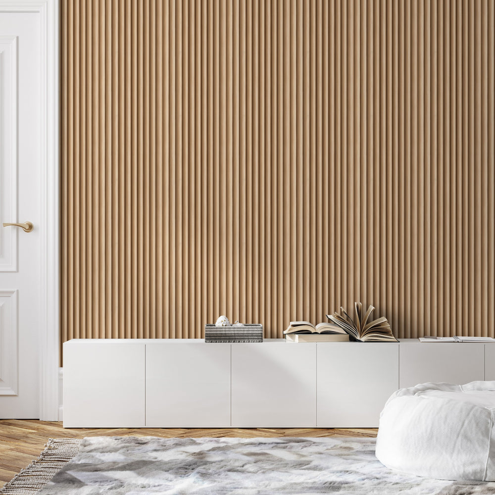 Timber - Fluted Wood Wallpaper