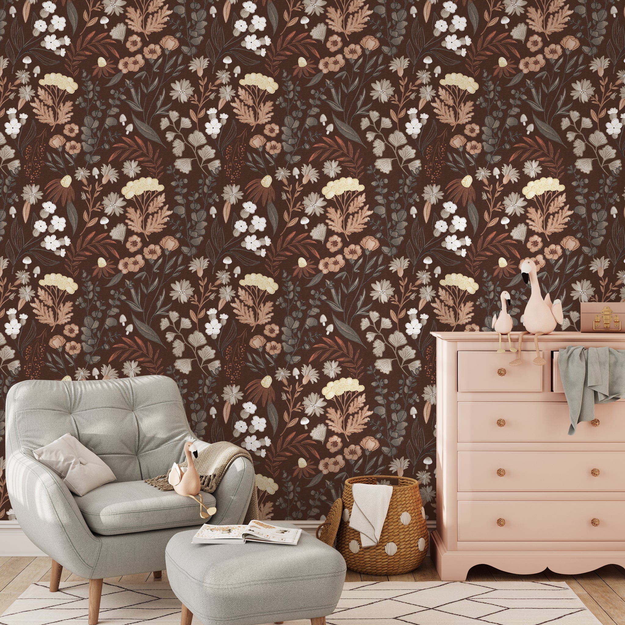 Mushy (Maroon) Wallpaper - 8 FT H X 9 FT W Luxe Peel and Stick