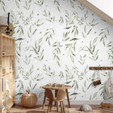 "Fiona Wallpaper by Wall Blush in a cozy children's room showcasing stylish botanical design."