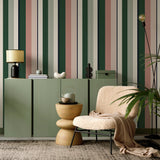 "Stylish living room featuring Mitzy Wallpaper by Wall Blush with a cozy modern decor ambiance."