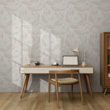 "Dulcia Wallpaper by Wall Blush in a modern home office, featuring a stylish floral pattern as the focal point."
