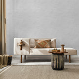 "Wall Blush's Plaster Perfect Wallpaper in modern living room, highlighted in natural light with elegant decor."