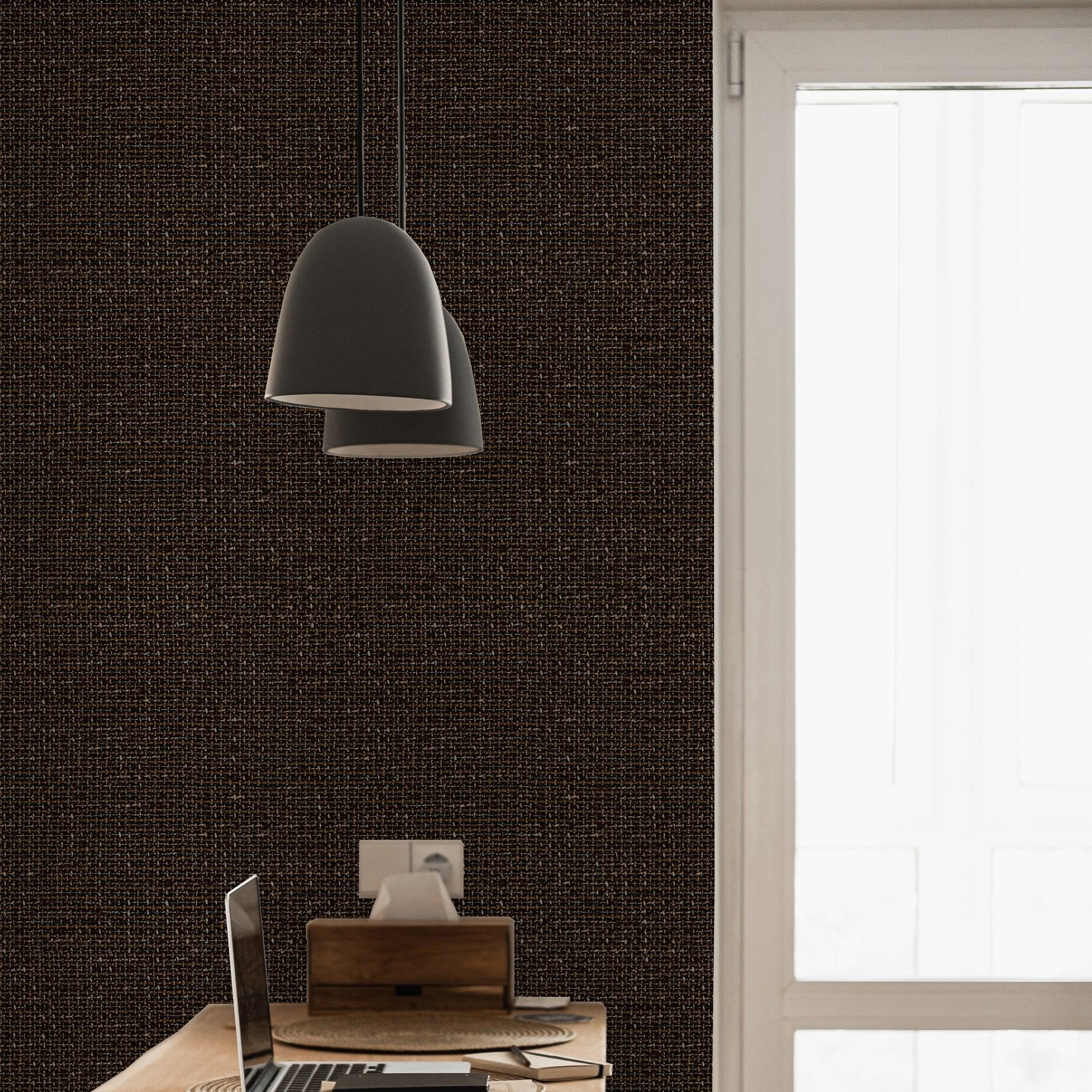 Harlow Wallpaper by Wall Blush SG02 accentuating a modern home office with minimalist decor.
