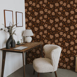 "Brina Wallpaper by Wall Blush showcased in stylish modern home office, with emphasis on the elegant wall design."