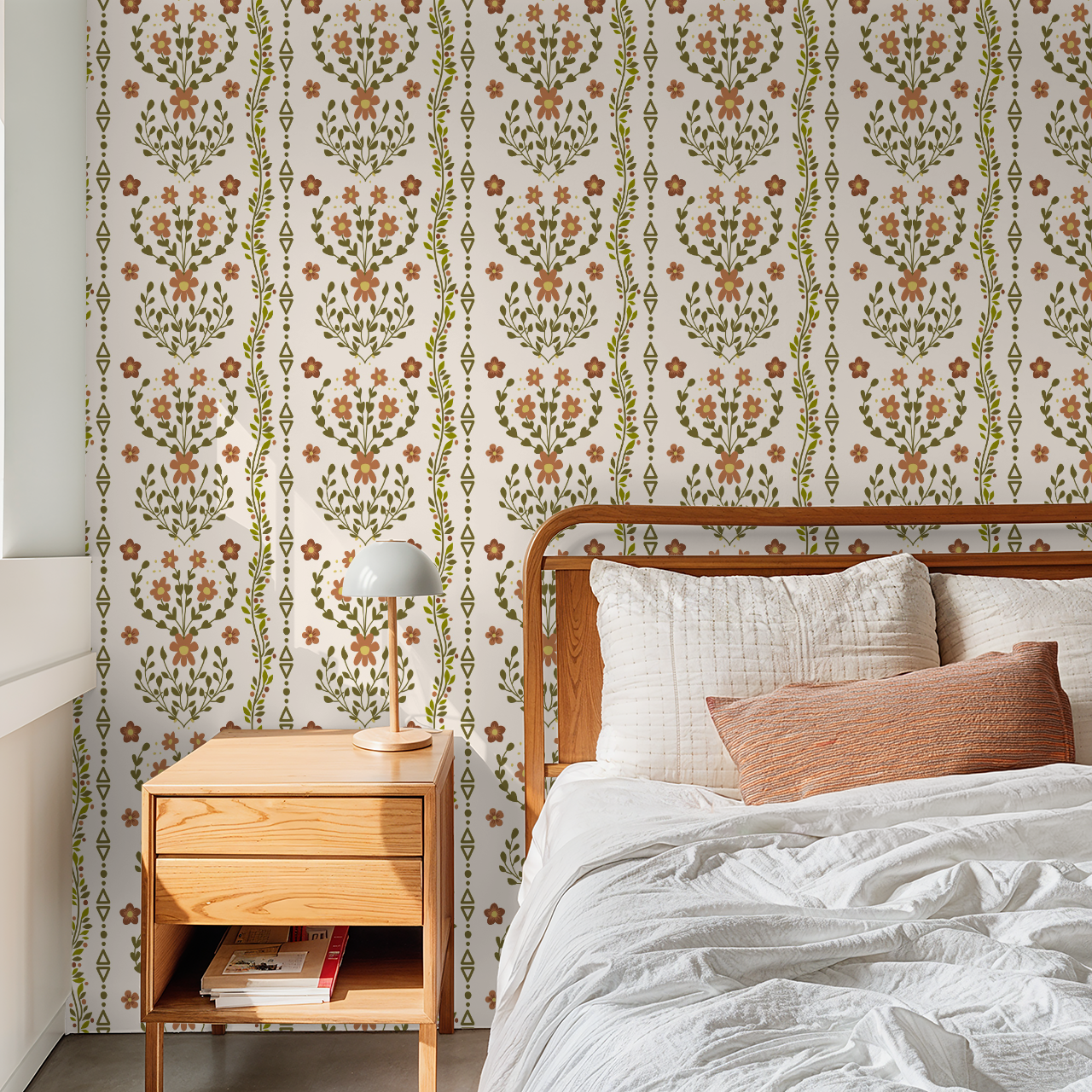 Beacon Meadow (Cream) Wallpaper - 8 FT H X 22 FT W Luxe Peel and Stick