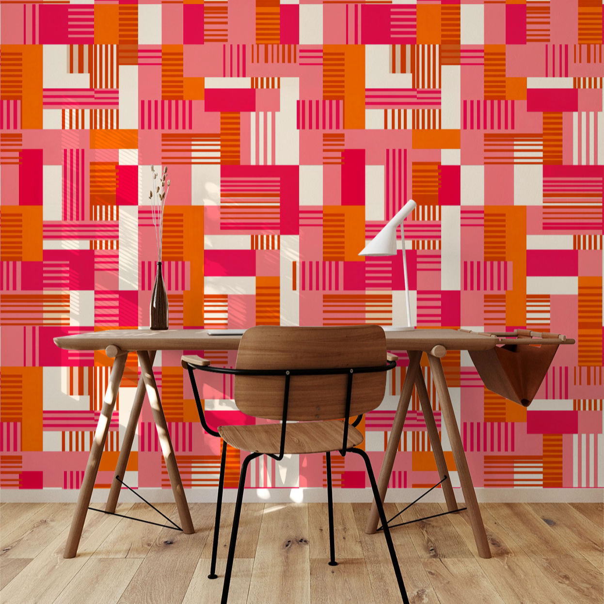 Block Party Wallpaper - 8 FT H X 25 FT W Traditional