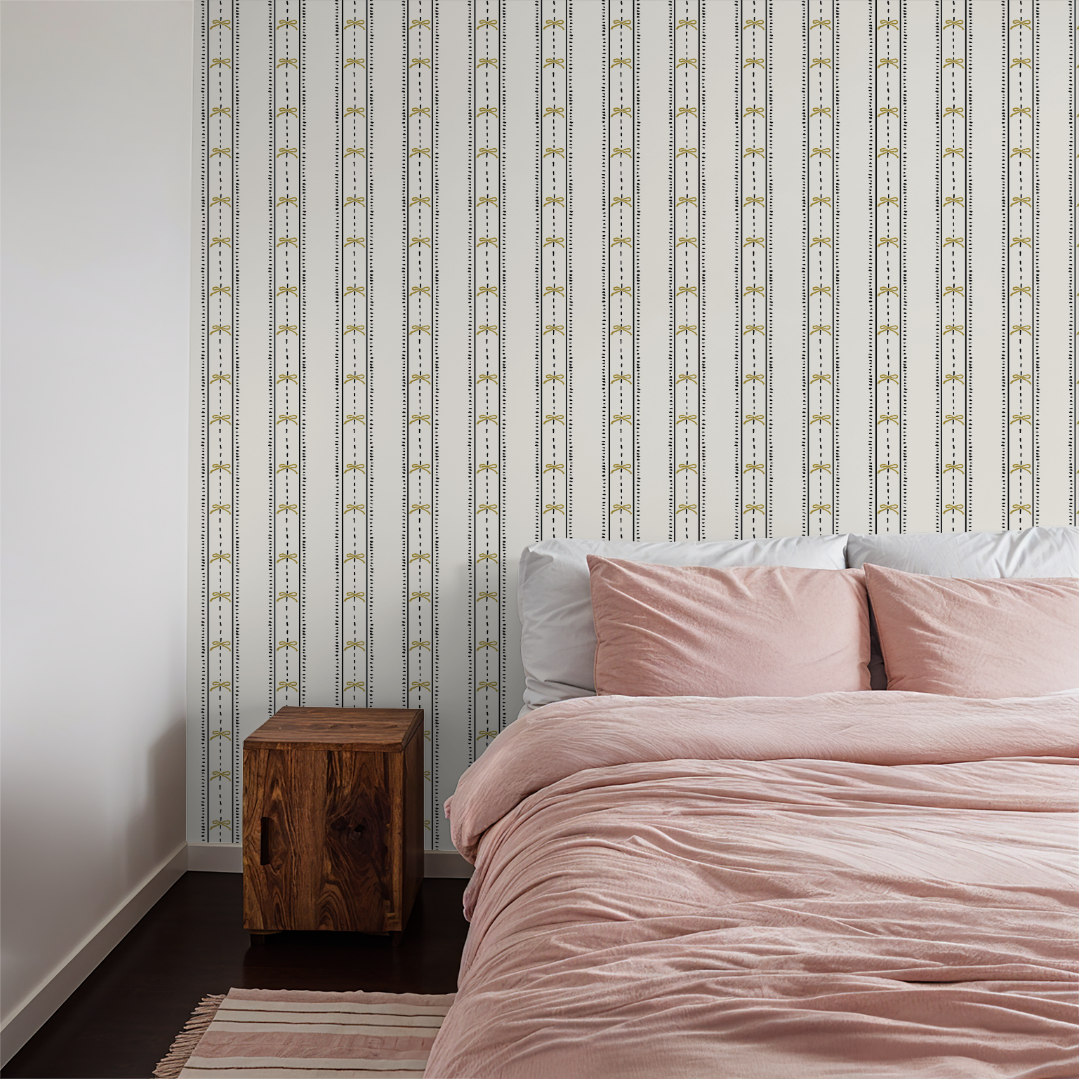Cottage Bows (Yellow) Wallpaper