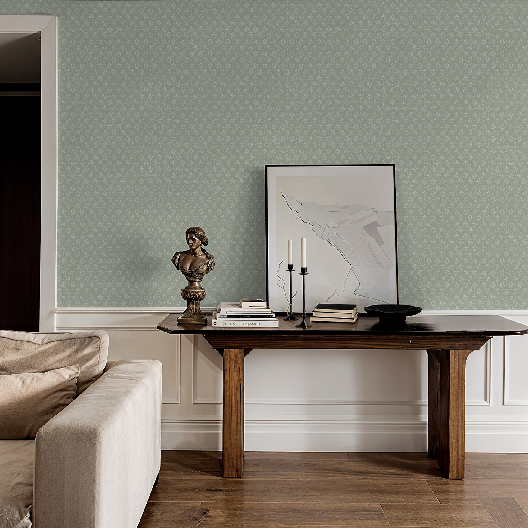 Sage Trellis Wallpaper