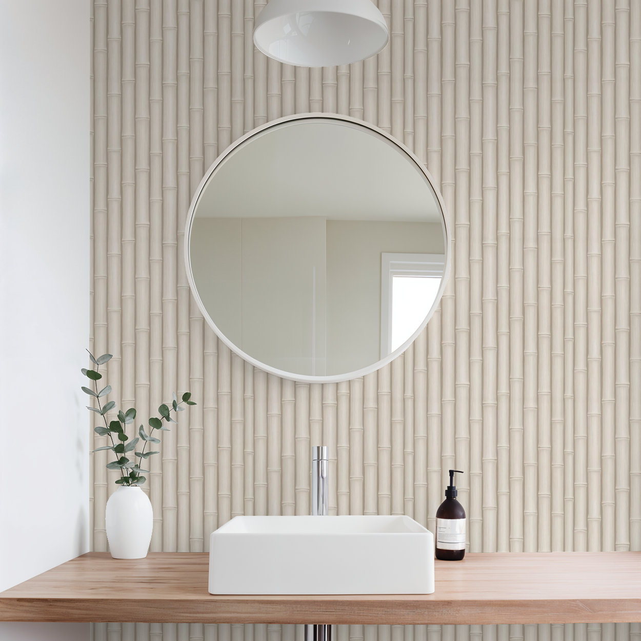 Kyoto Cane (White) Wallpaper