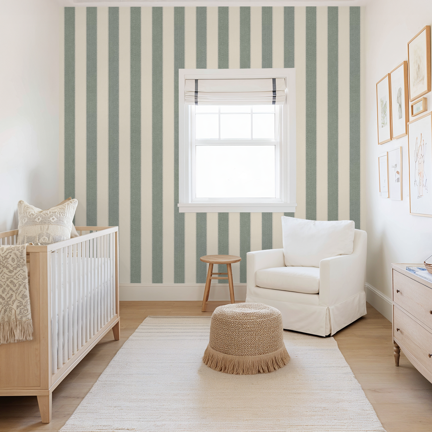 Amy (Green) Wallpaper - 6 FT H X 12 FT W Luxe Peel and Stick