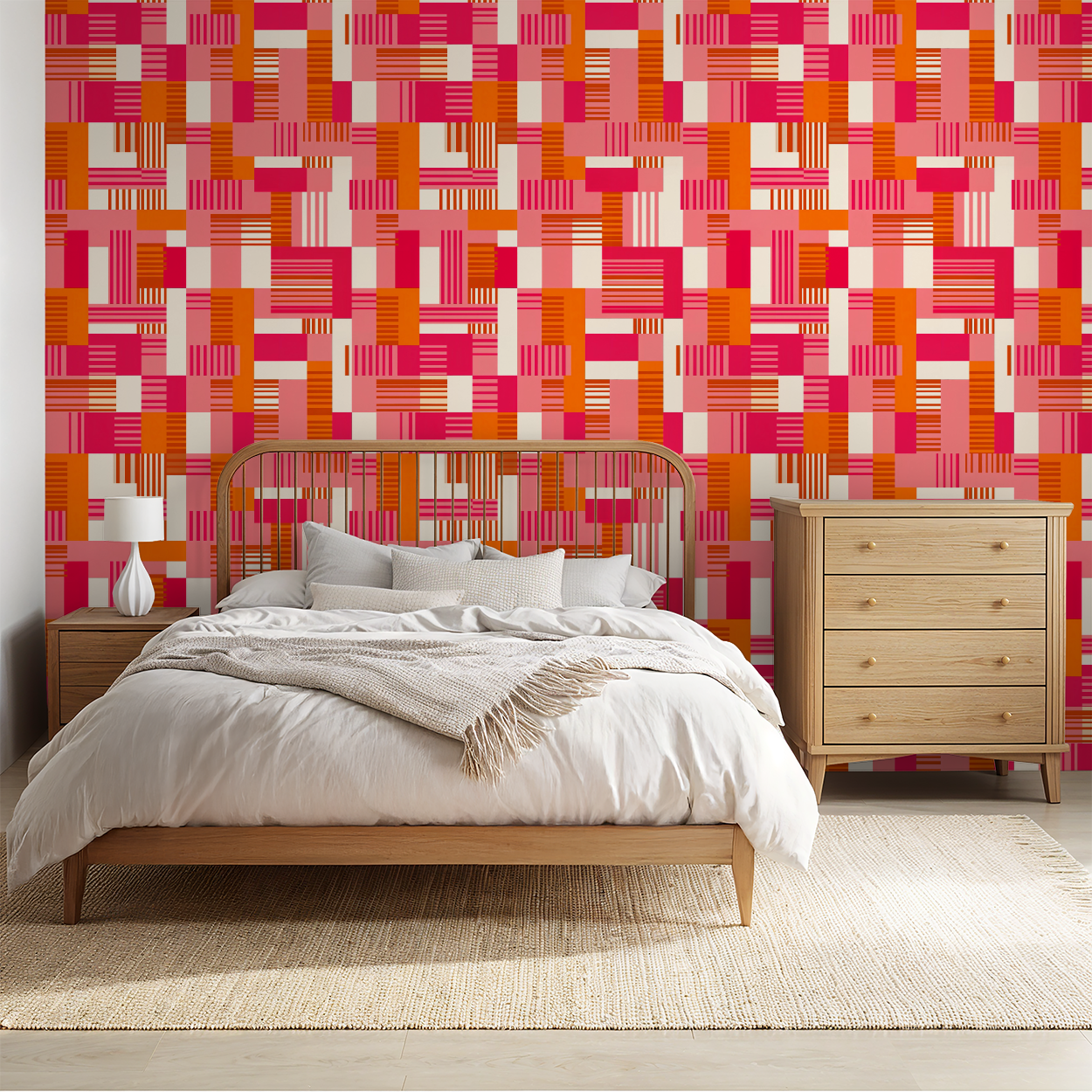 Block Party Wallpaper - 8 FT H X 25 FT W Traditional