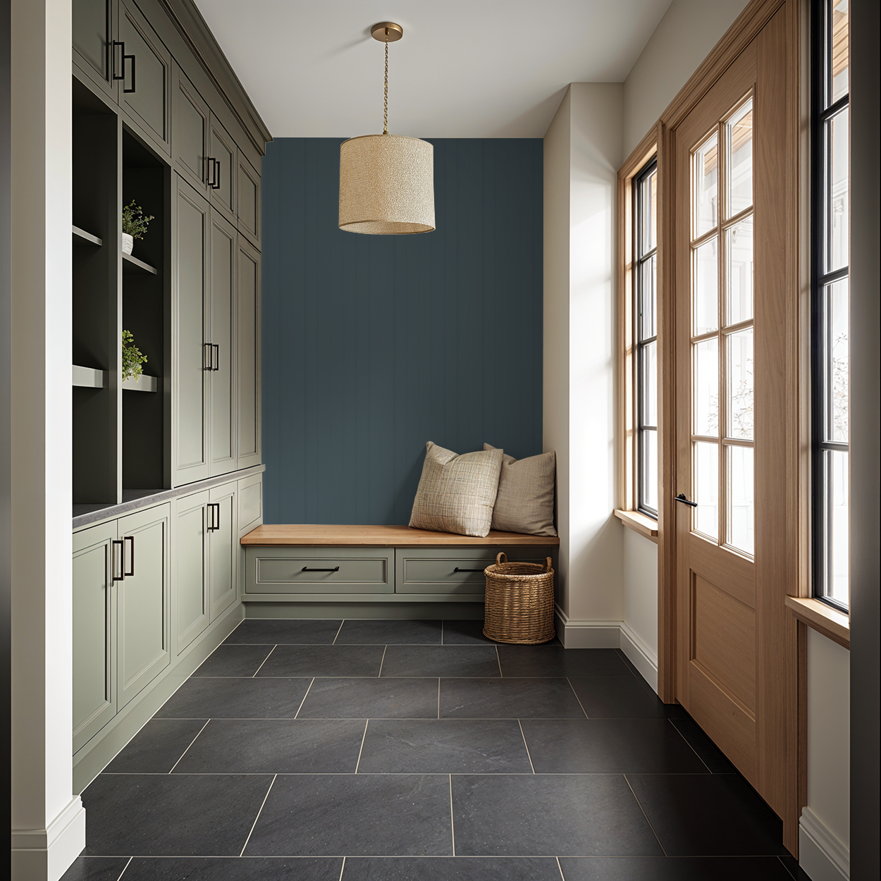 Beadboard (Blue) Wallpaper