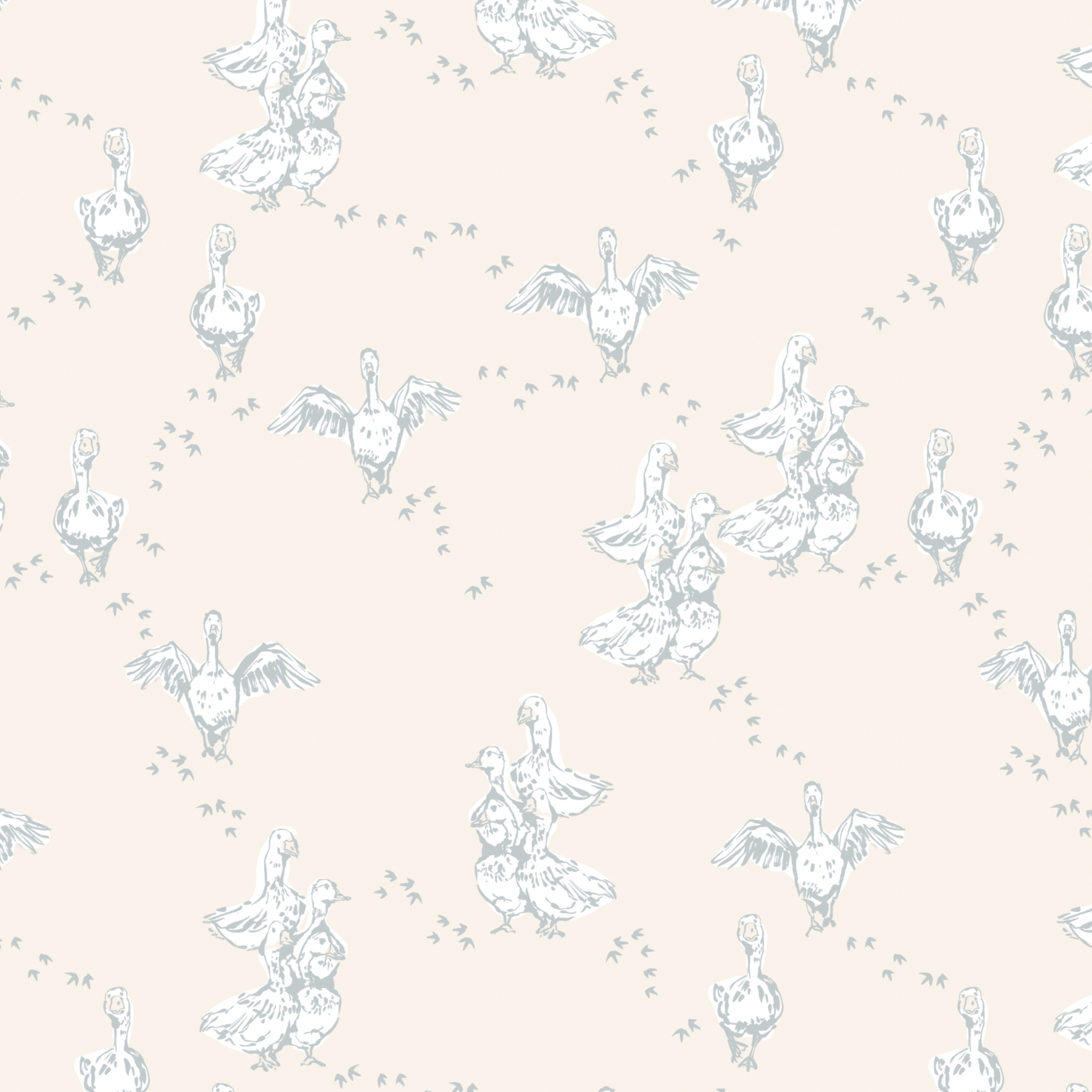"Wall Blush Abigail Cream Wallpaper in a chic living room setting, featuring elegant bird designs."