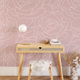 "Adelyn Wallpaper by Wall Blush featuring elegant floral design in a cozy home office setup."

(Note: The room type is assumed to be a home office based on the furniture and decor, however if the room serves a different purpose, please replace "home office" with the appropriate room type.)