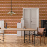 "Aura Wallpaper by Wall Blush in a modern dining room, featuring geometric design as the focal point."