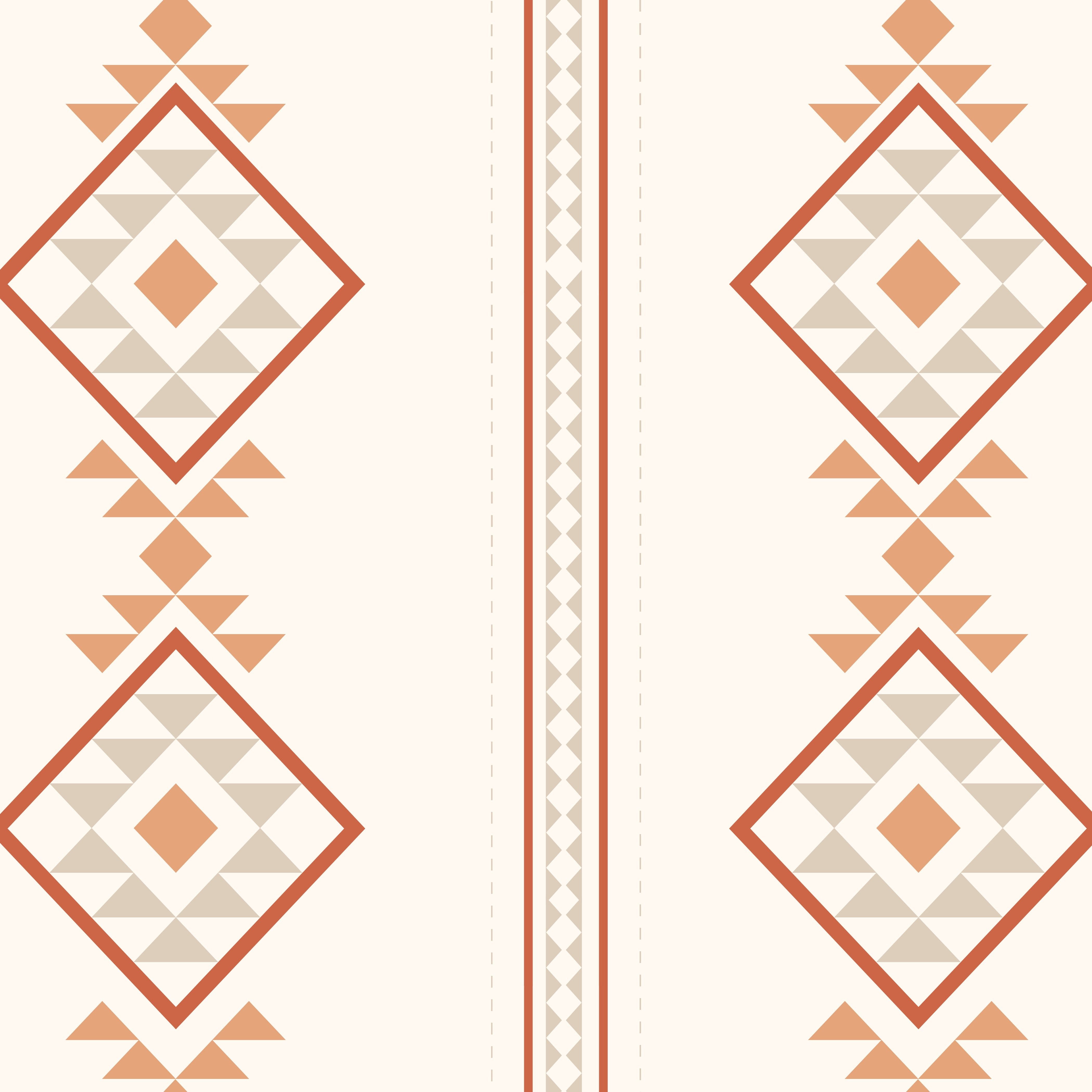 Baize Willow Medium (Orange & Cream) Wallpaper