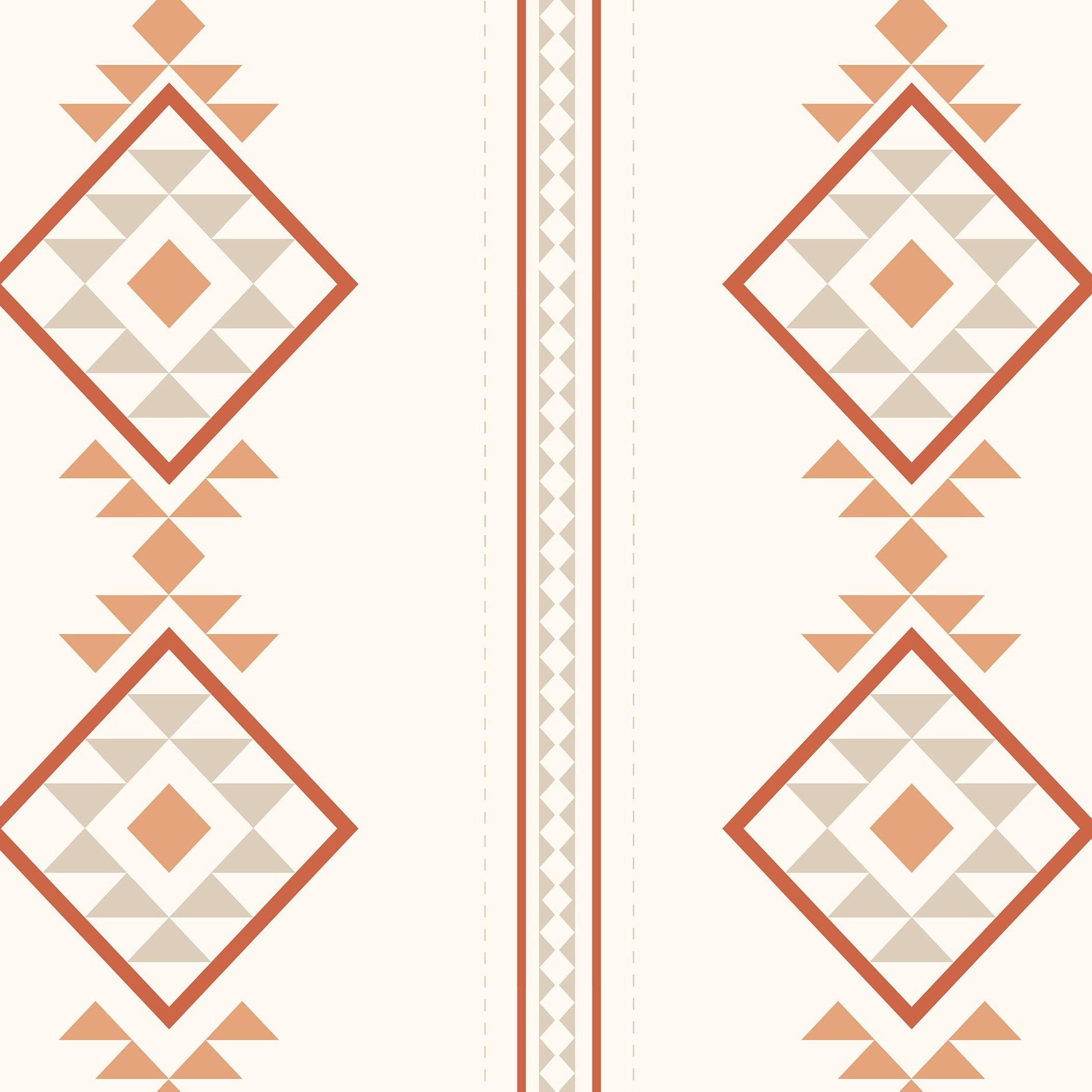 Baize Willow Small (Orange & Cream) Wallpaper