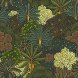 "Baloo Wallpaper by Wall Blush with tropical motif in a cozy living room, highlighting room's ambiance"

(Note: Since the image is purely of the wallpaper and does not display the type of room, the term "living room" was chosen as an example of a type of room where wallpaper might commonly be used. Adjust as necessary if the actual room type is known or if this guess does not satisfy the context.)