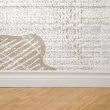"Wall Blush Gayle Wallpaper in a modern room, showcasing the intricate pattern and texture focus."
