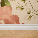 "Wall Blush's Sadie Wallpaper featuring floral design in a living space, with focus on the elegant wall accent."