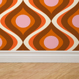 "Aura Wallpaper by Wall Blush in a modern living room with a retro design focus"