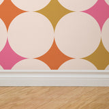 "Wall Blush Starry Wallpaper featuring a geometric design in a modern room, enhancing the wall decor focus."
