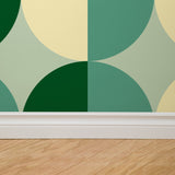 "Adore You Wallpaper by Wall Blush featured in modern living room setting, showcasing stylish geometric design."