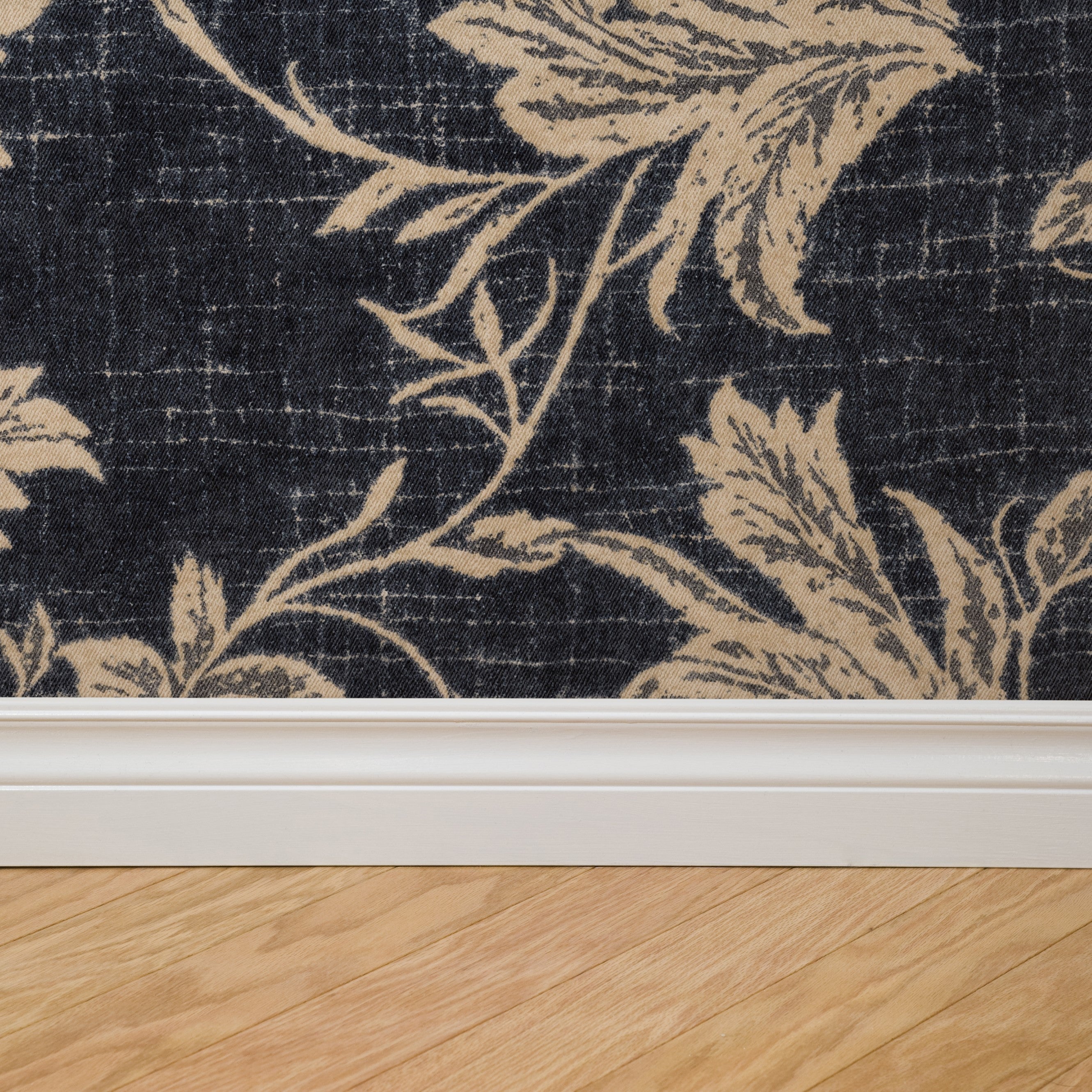 Denim Blooms Wallpaper - 8 FT H X 8 FT W Traditional