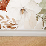 Ana White floral wallpaper by Wall Blush, elegant design in a modern living room setting.