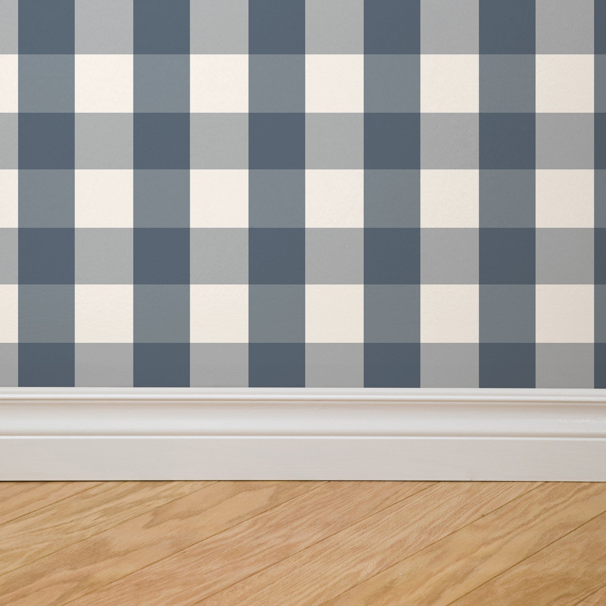 Willowside Gingham (Blue) Wallpaper