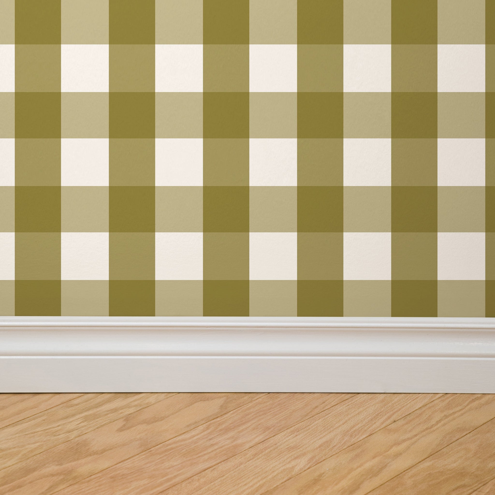 Willowside Gingham (Olive) Wallpaper