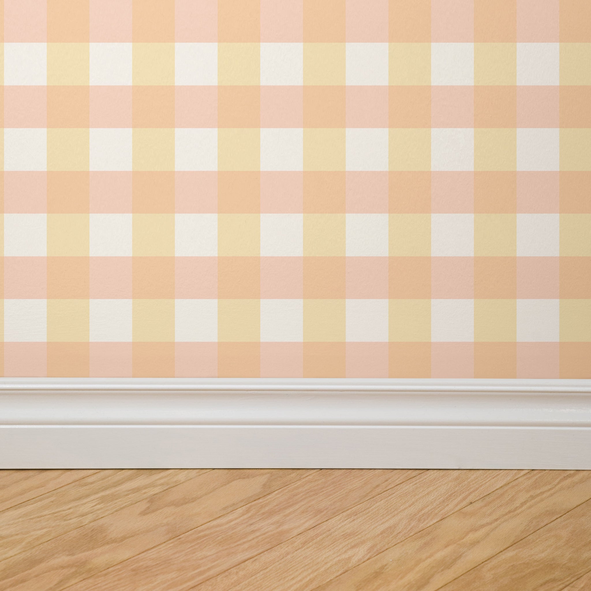 Simply Gingham Small (Pink & Yellow) Wallpaper