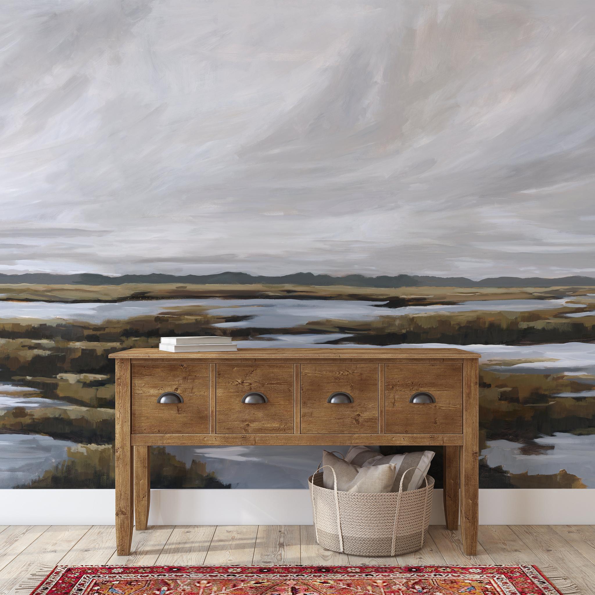 Beyond the Marsh Wallpaper - 8 FT H X 11 FT W Peel and Stick