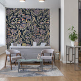 Wall Blush SG02 Bindi Wallpaper accent wall in modern living room, stylish interior design focus.
