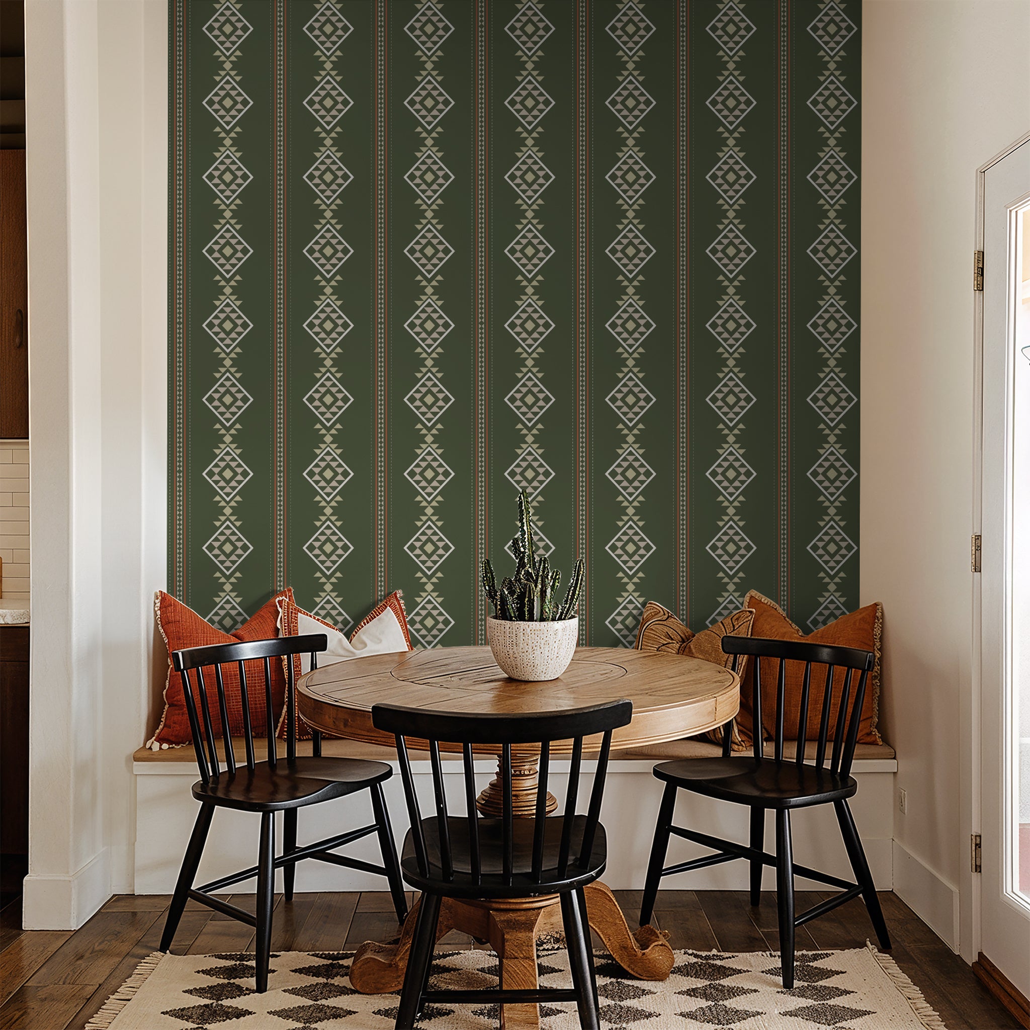 Baize Willow Medium (Green) Wallpaper