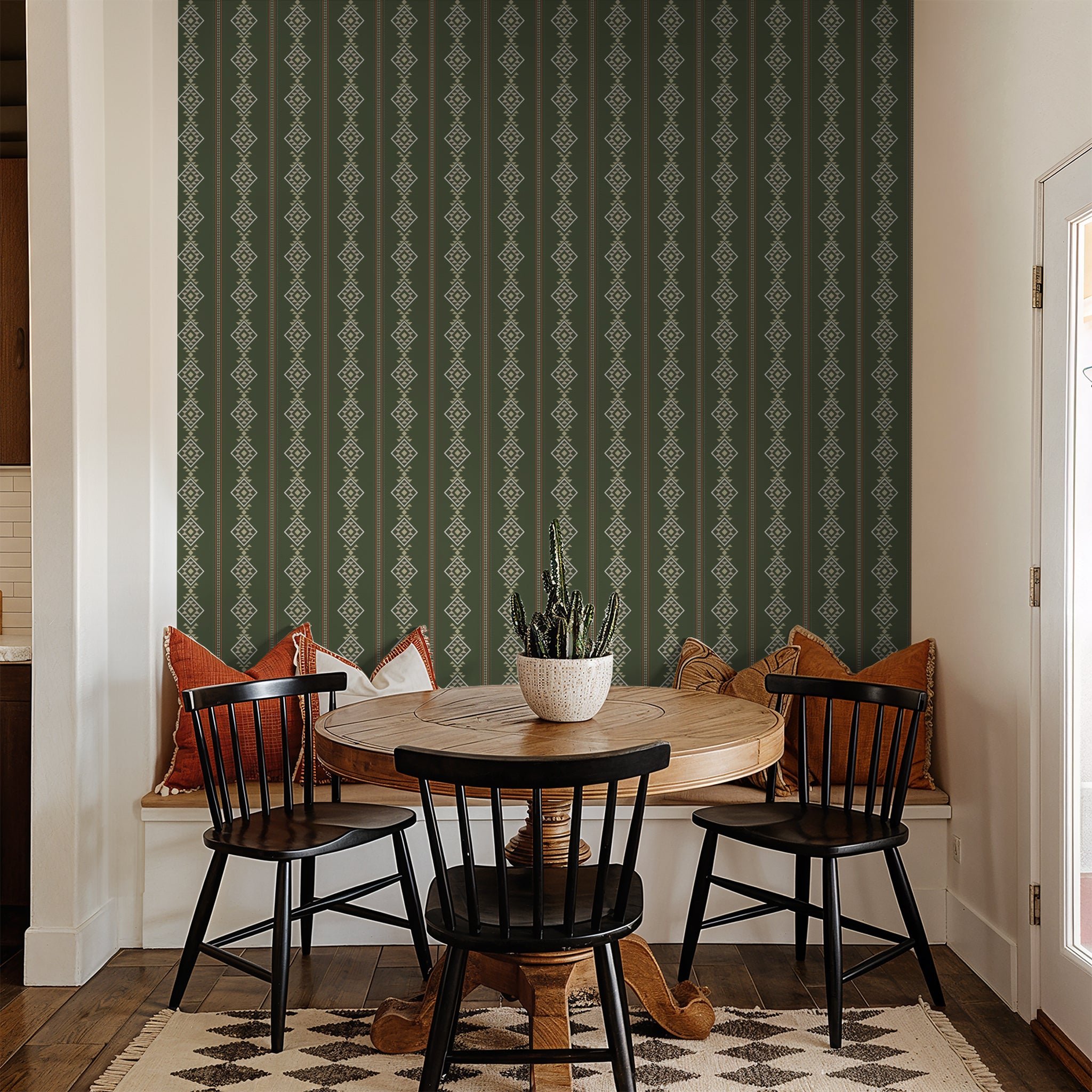 Baize Willow Small (Green) Wallpaper