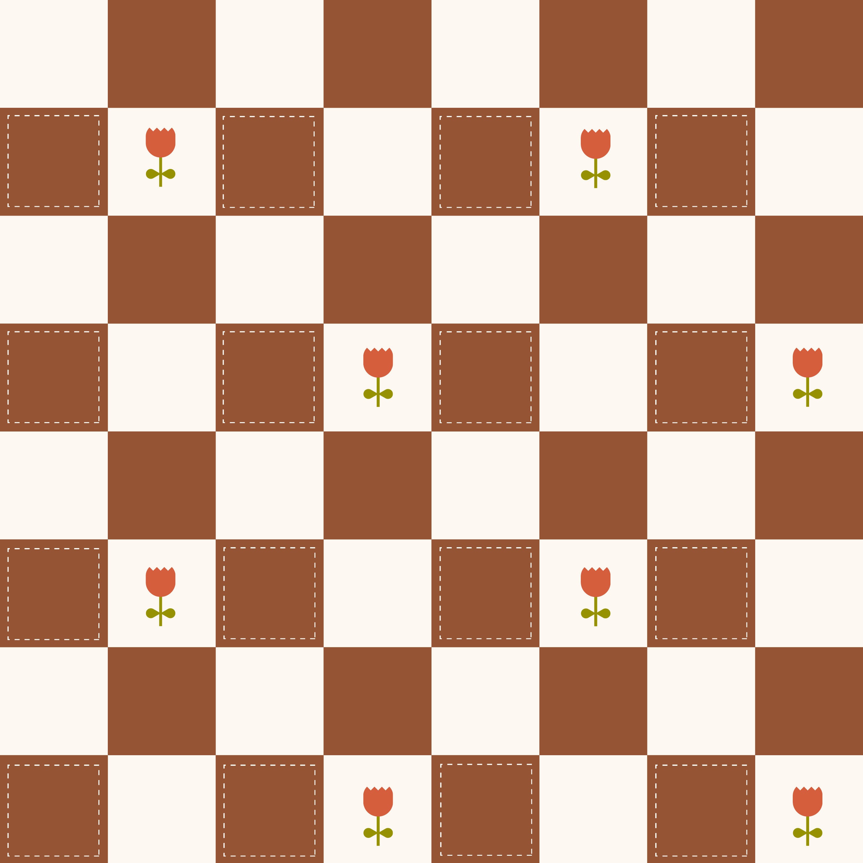 Brenton's Checkered Tulip (Rust) Wallpaper